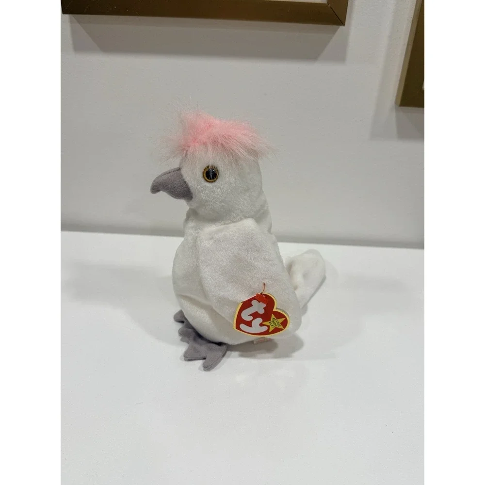 Ty Beanie Babies Kuku Cockatoo Bird With Tags *RARE ERRORS*
